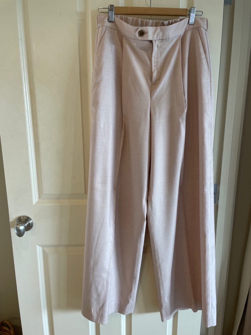 Banana Republic Light Blush Wide-Leg Trousers
